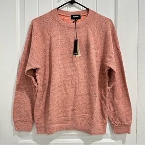 NWT Monrow Heather Coral Pullover Sweatshirt